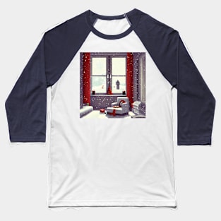 Merry Red Christmas Introverting Snow and Winter Baseball T-Shirt